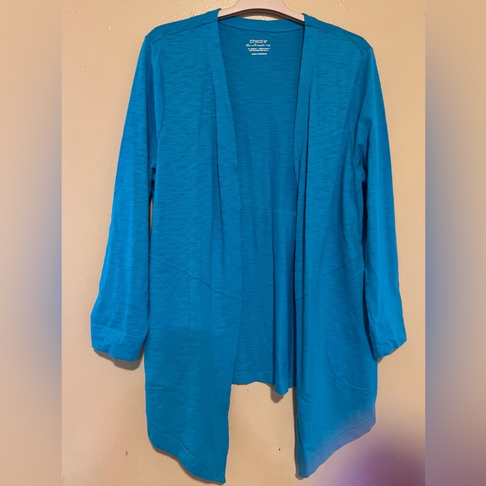 Chico's Teal Open Cardigan